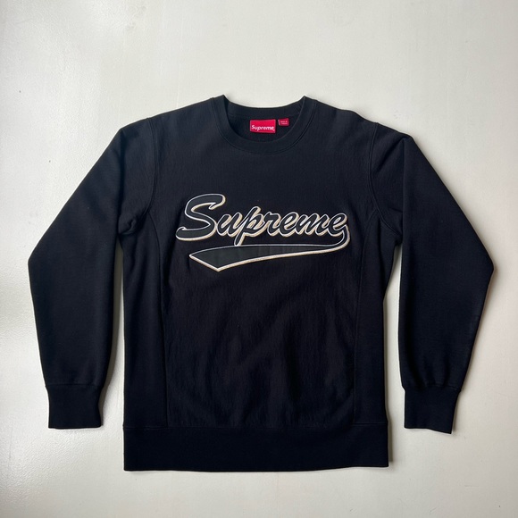 Supreme | Sweaters | Supreme Brush Script Crewneck Black | Poshmark
